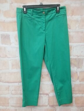 Ann Taylor Bright Green Women's Cropped Dress Pants